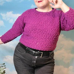 Vtg 80's L/XL Boucle Sweater